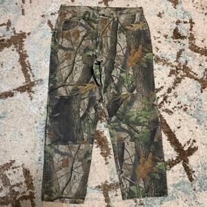 Vintage Wrangler Realtree Camo Double Knee Pants Size 36x30 Hunting Outdoors
